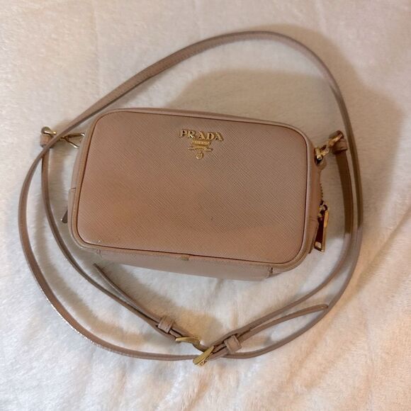PRADA SAFFIANO MINI CAMERA CROSSBODY BEIGE BAG CROSSBODY - Picture 2 of 16